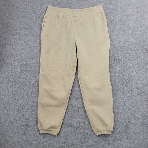 NEW Mondetta Women's XL Heathered Fleece Jogger Pants Recycled Polyester Beige - Picture 1 of 7